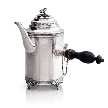 321B. A Swedish Gustavian 18th century silver coffee-pot, mark of Simson Ryberg, Stockholm 1782.
