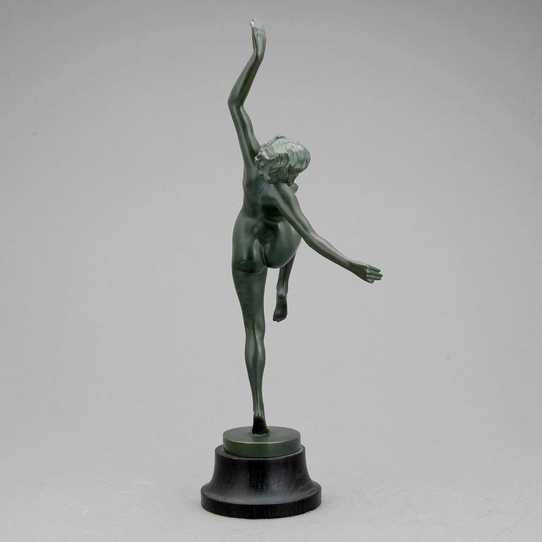 OKÄND KONSTNÄR, skulptur, art deco, brons, märkt J M Michel 1920/30-tal.