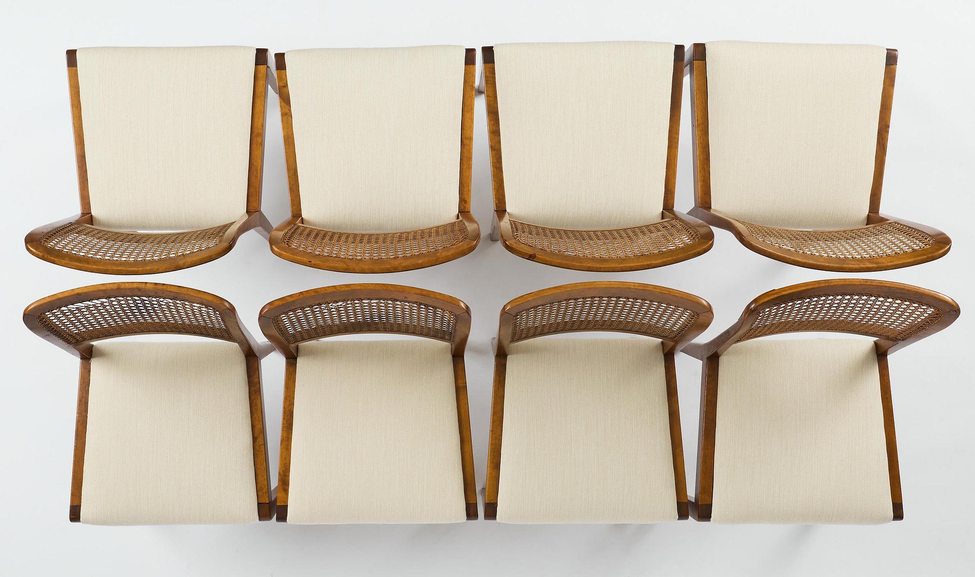 Axel Larsson, a rare set of eight chairs model "1030", Svenska Möbelfabrikerna, Bodafors, 1930s.