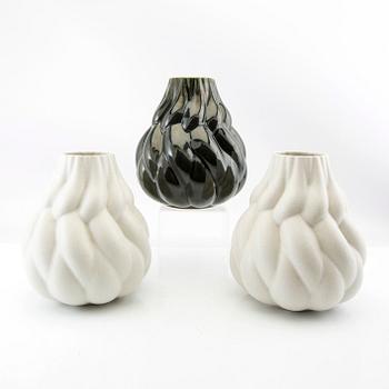 Lisa Hilland, vases 3 pcs "Eda" for Myltha, 21st century.