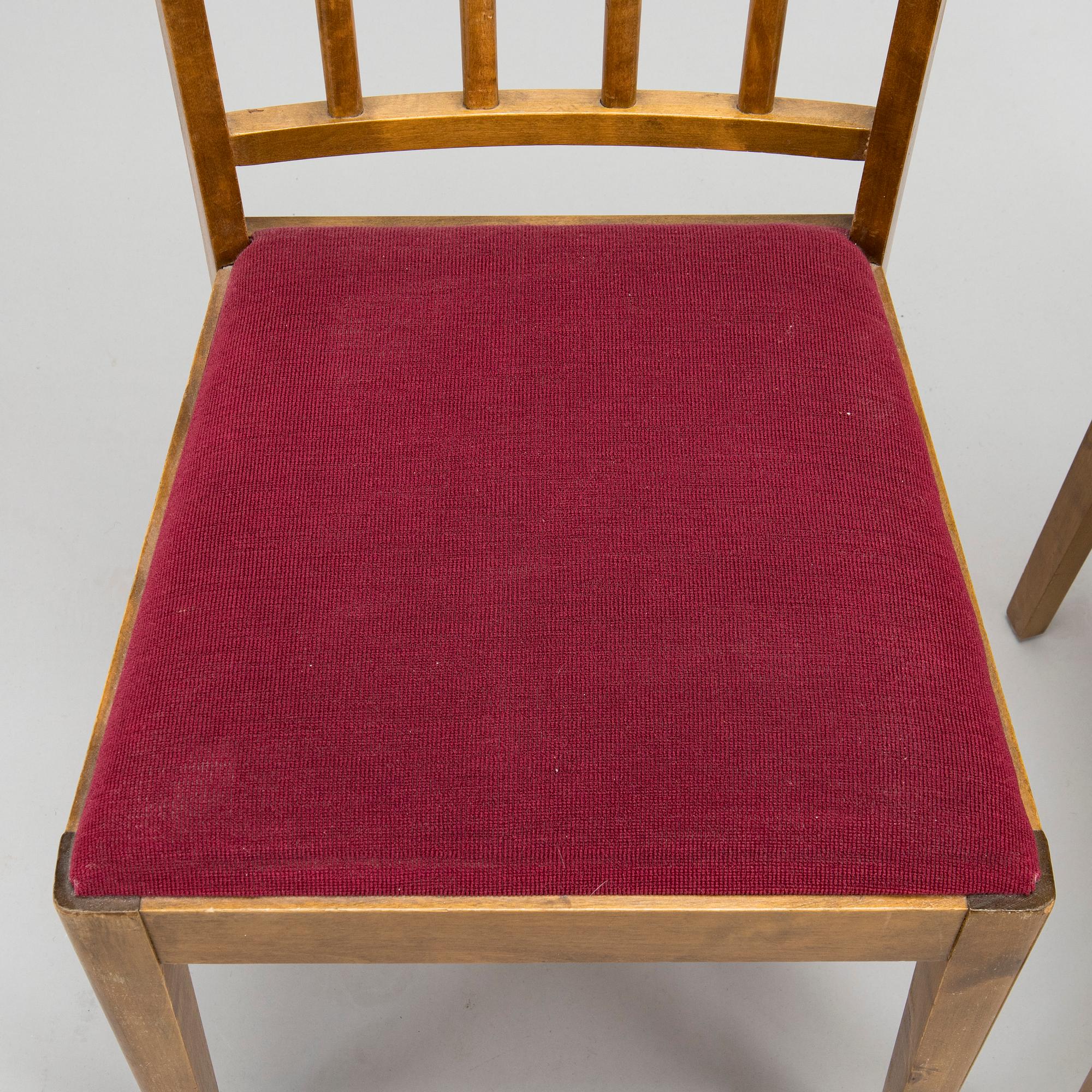 A mid-20th Century set of six chairs for Lahden Puukalusto, Finland.