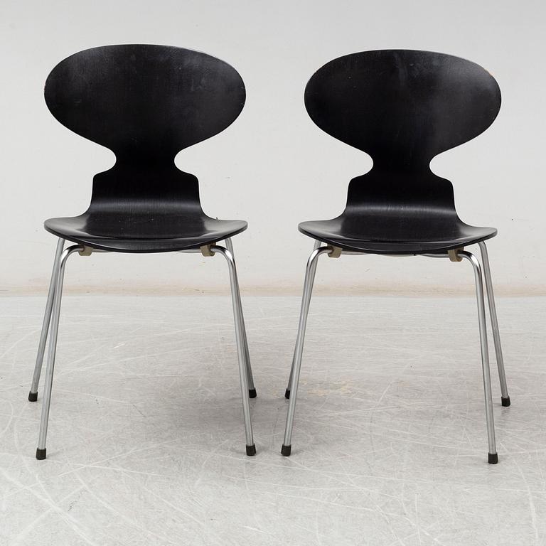 ARNE JACOBSEN, a pair of 'Myran' chairs, from Fritz Hansen, Denmark, 1972.