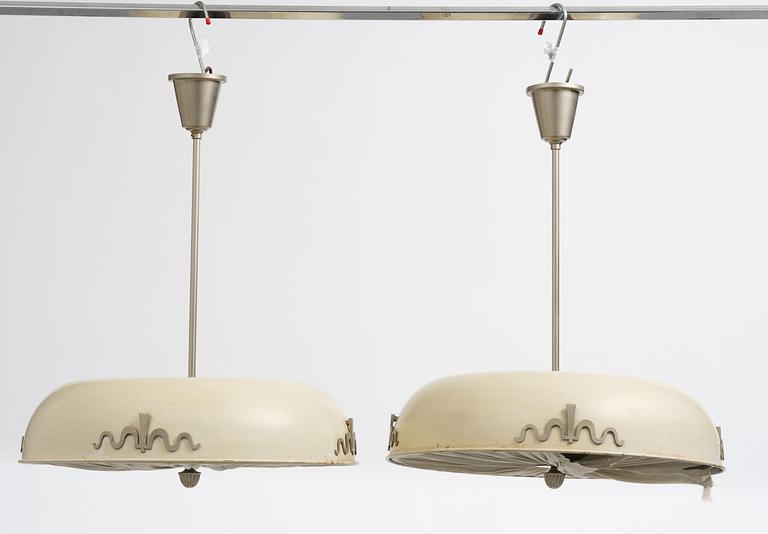 Cebe (Chr Bergh & Co), a pair of ceiling lamps model "75860", Sweden, 1930s.