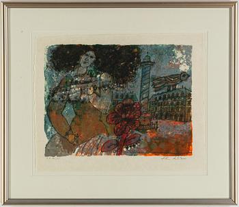 Theo Tobiasse, färglitografi, signerad EA 16/25.