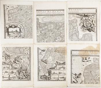 MATTEO GREGORIO DE RUBEIS, kopparstick, 1700-tal, 9 st blad.