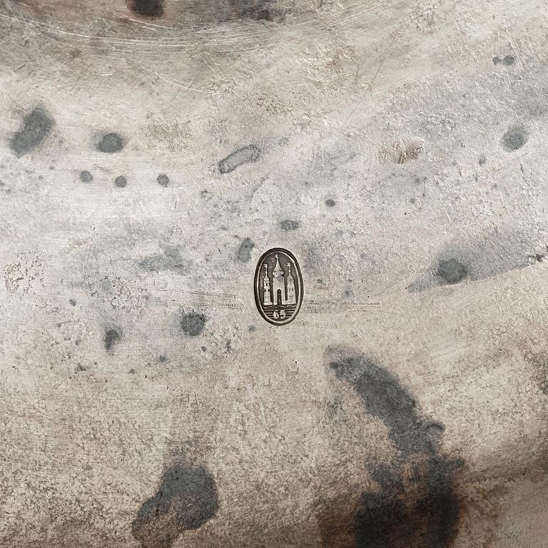 A Danish large silver bowl on foot, mark of Anton Michelsen, Copenhagen 1865.