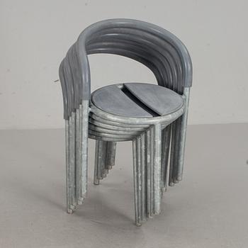 TRÄDGÅRDSMÖBEL, 7 delar. Pelikan Design för Fritz Hansen 1985.