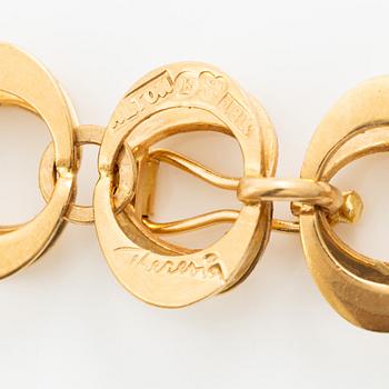 Theresia Hvorslev, en collier och ett armband, 18K guld, Falköping 1969.
