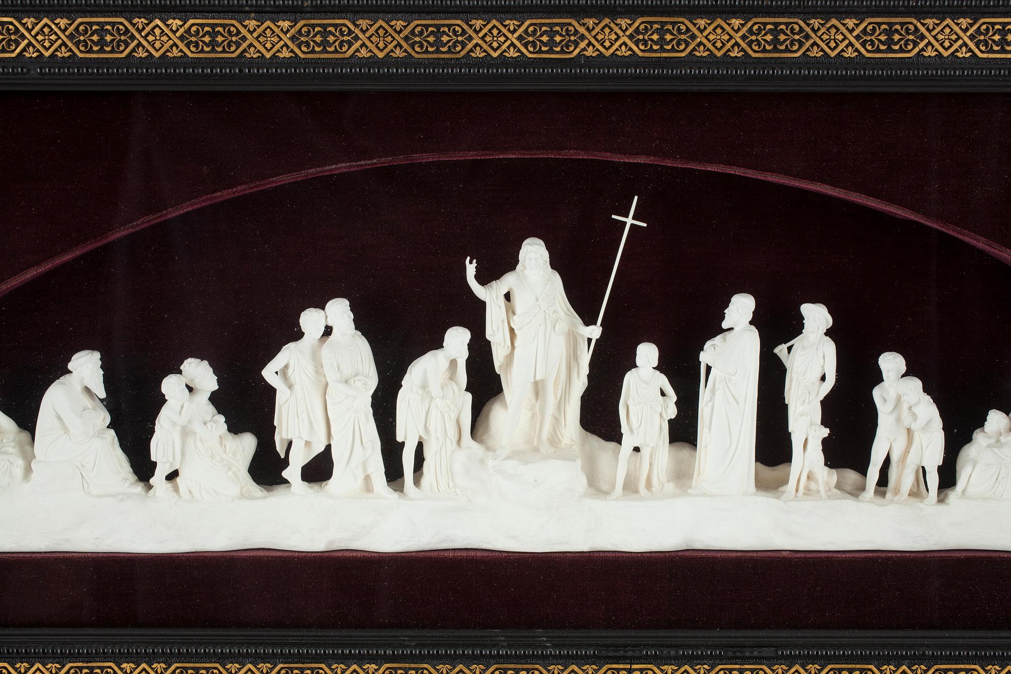 VÄGGRELIEF, gips, 1800-talets slut.