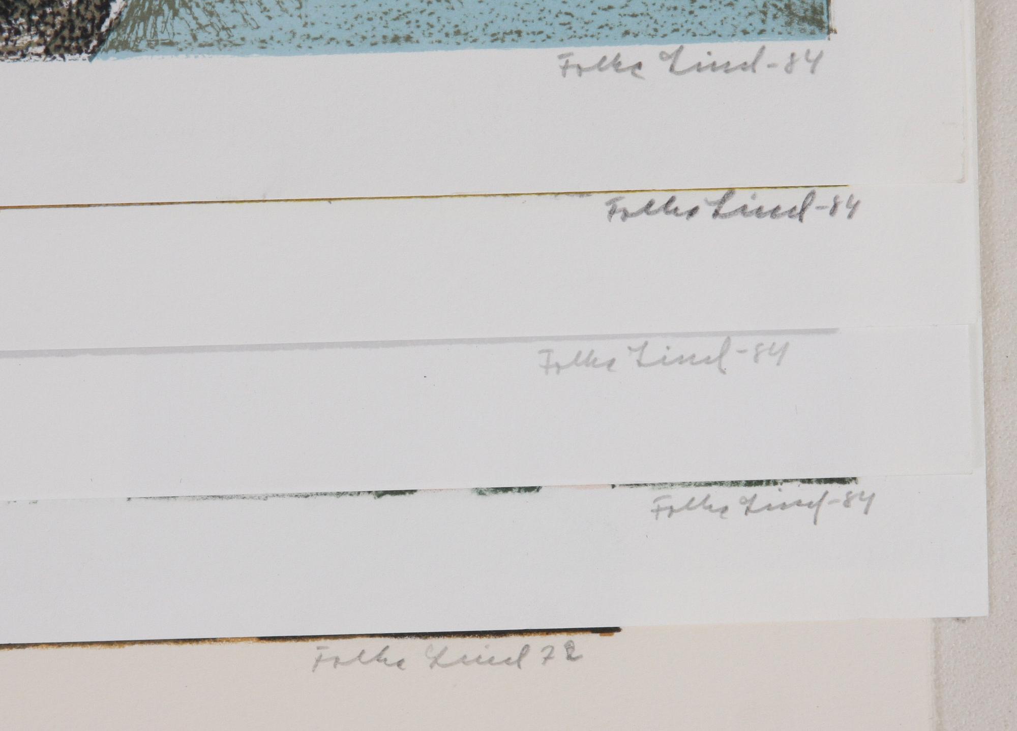 LIND FOLKE, litografier, 5 st.