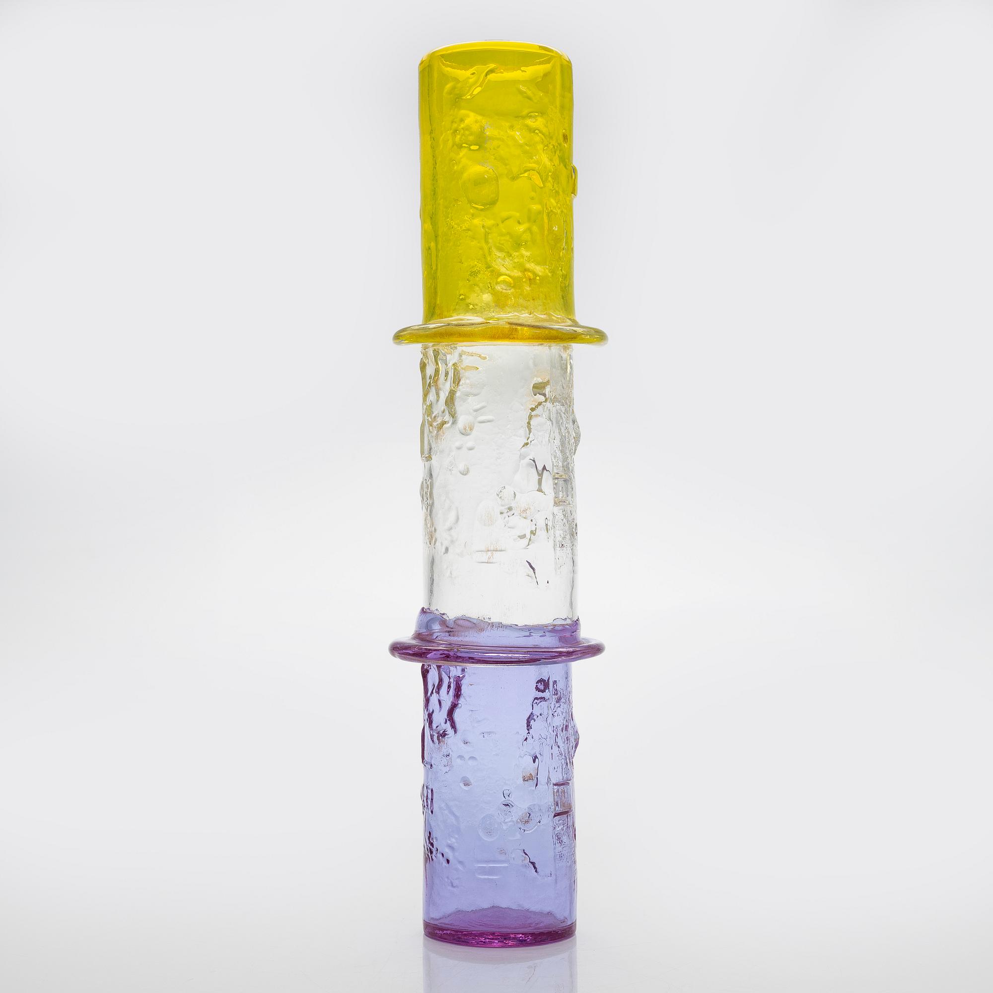 Oiva Toikka, maljakko, "Bambu", signeerattu Oiva Toikka, Nuutajärvi Notsjö.