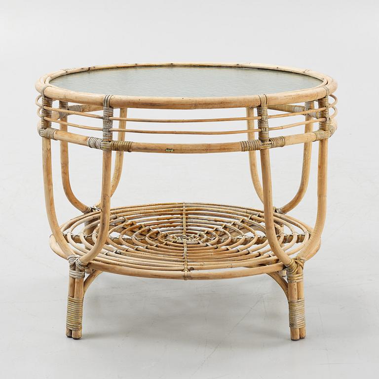 A Rattan Garden Set, 5 pieces, circa 1940s.