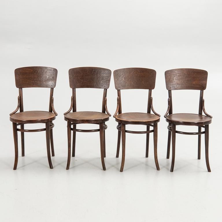 Thonet, chairs, 4 pcs, 20th century.