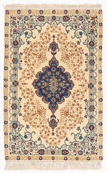 Rug, Isfahan, silk inlay and silk warp, 105x160 cm.