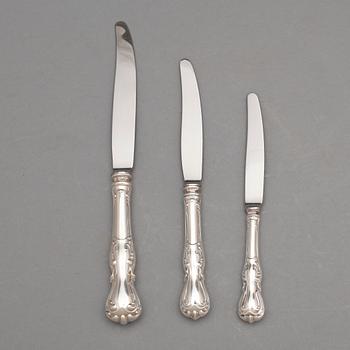 BESTICKSERVIS, 109 delar, silver modell Prins Albert CG Hallberg, Stockholm 1900-tal. Totalvikt ca 6200gr.