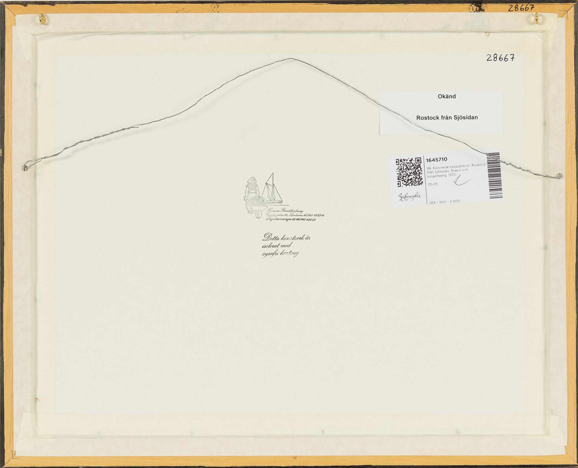 Frans Hogenberg,  Rostock från Sjösidan.