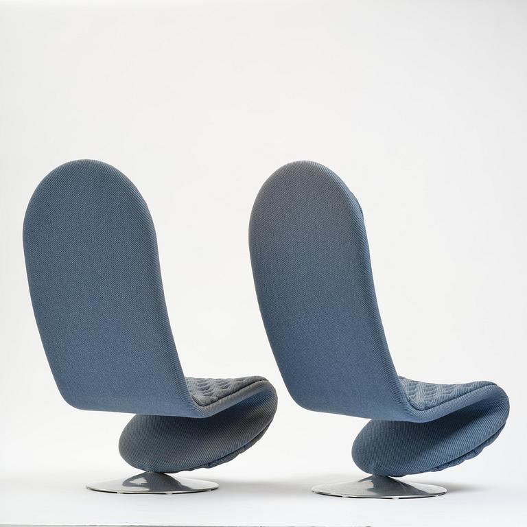 Verner Panton, fåtöljer, ett par, "System 1-2-3", Fritz Hansen, Danmark, 1970-tal.