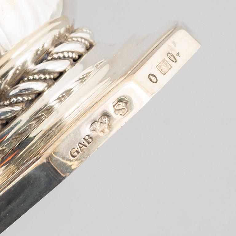 A Swedish Silver Beaker, Vase and Bowl, mark of Guldsmedsaktiebolaget, Stockholm 1906-56.