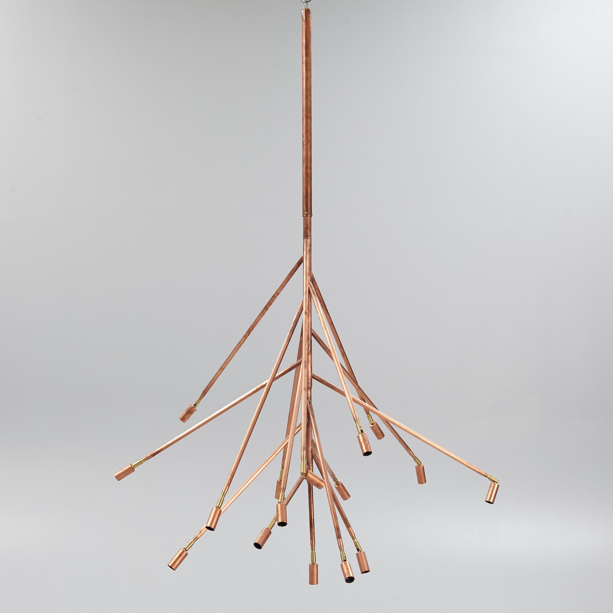 Jonas Bohlin, a 'Kvist 16' copper ceiling light, Örsjö Belysning.