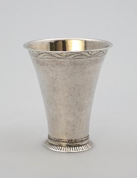 BÄGARE, silver, Johan Fredrik Hollman Skänninge 1777.