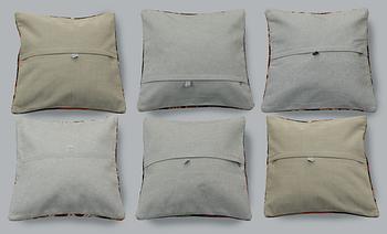 Kuddfodral, 6 st, Kelim, ca 45 x 45 cm.