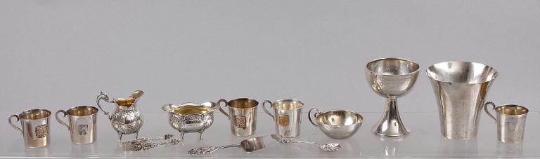 PARTI SILVER, 37 delar, bl a GAB och K Anderson, 1924-57. Ca 840 g.