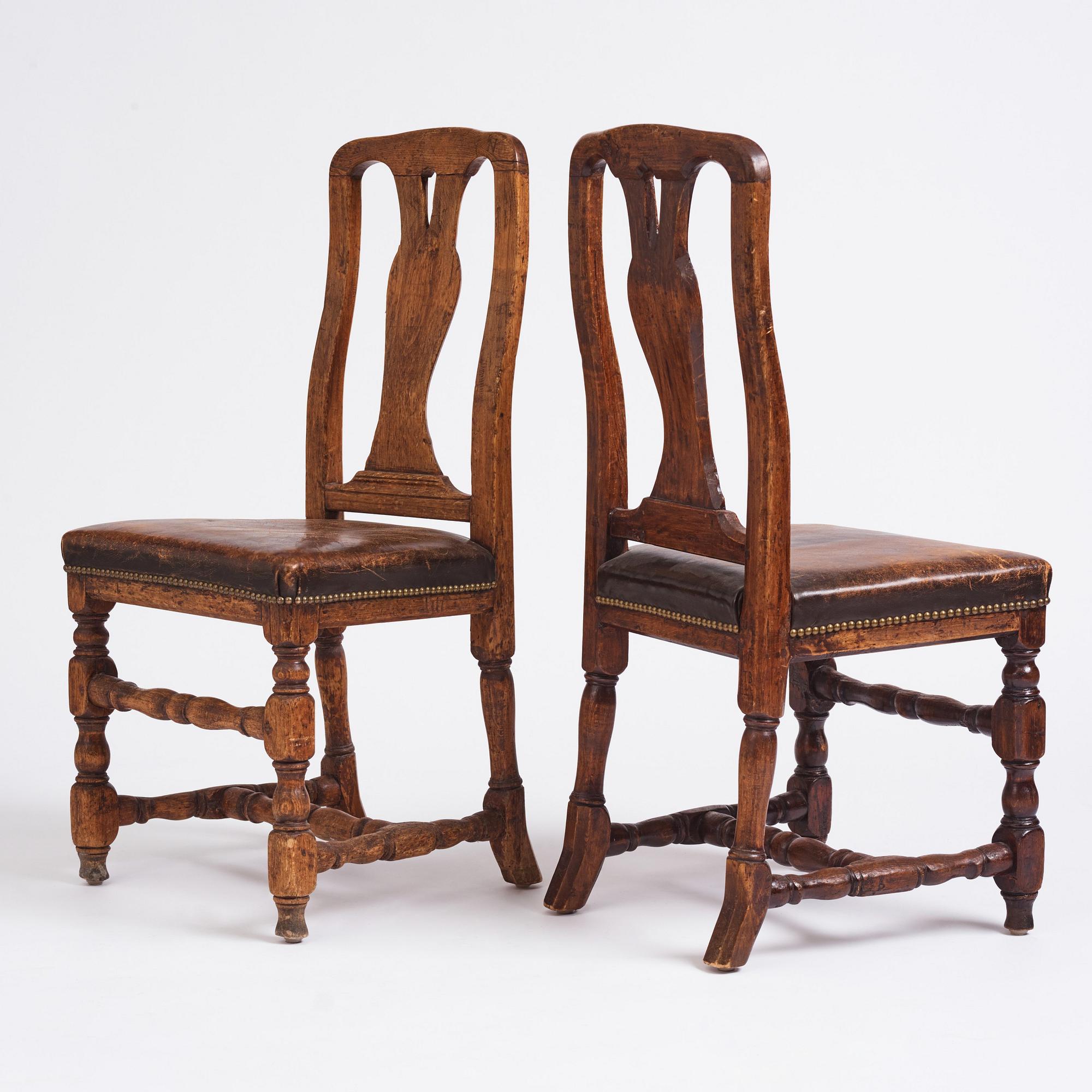 A set of six late Baroque chairs by A. Thunberg (master 1768).