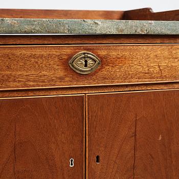 A late Gustavian small cabinet signed by Gren 1803.