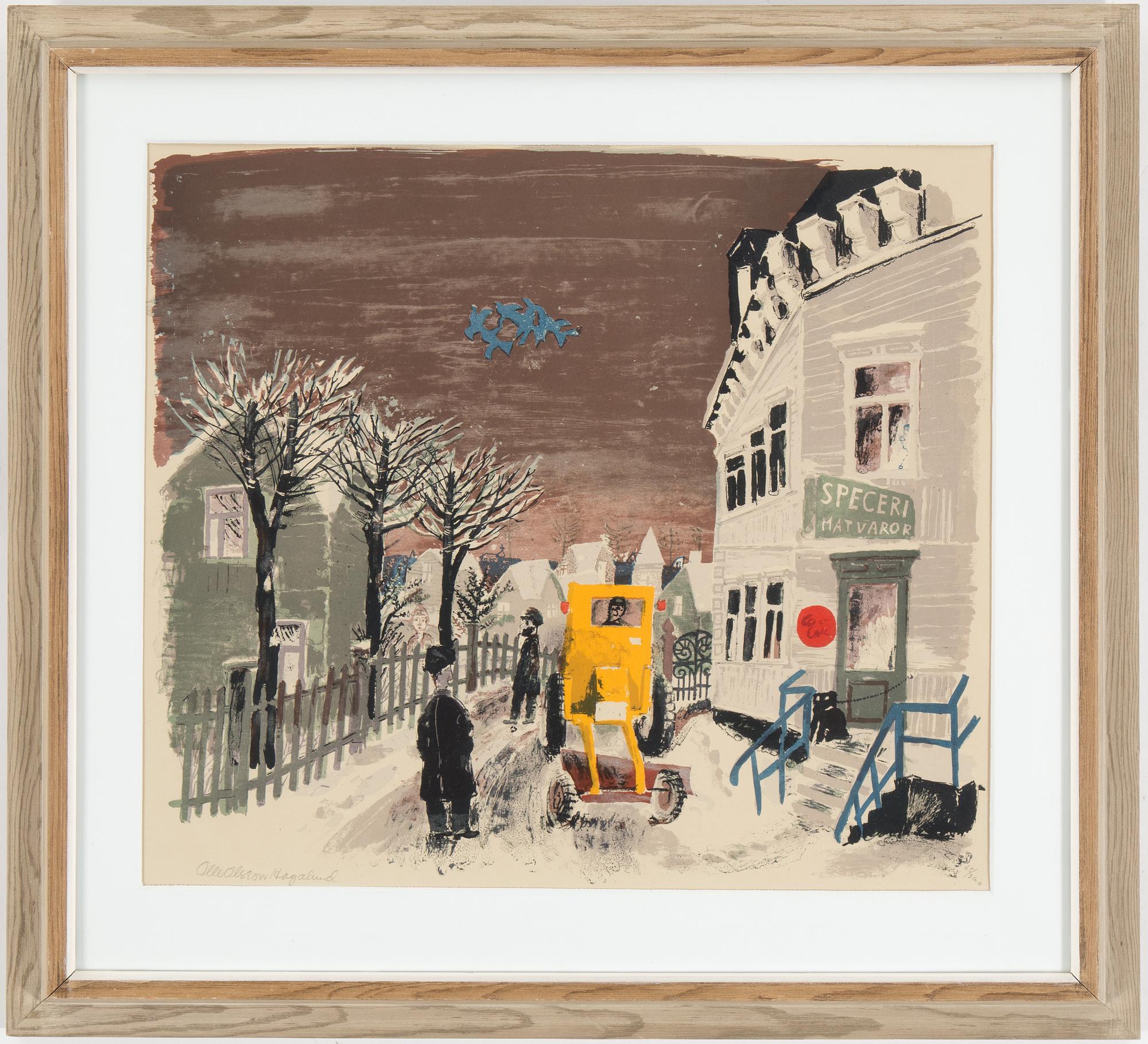 OLLE OLSSON-HAGALUND, lithograph, signed and numbered 65/360 with pencil.