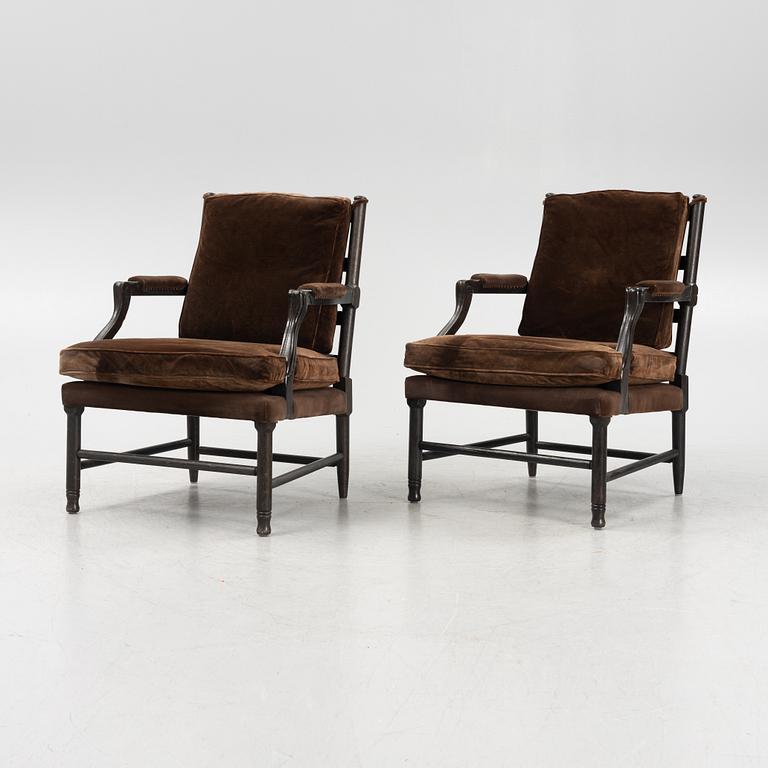 Karmstolar, ett par, Gripsholmsmodell, sent 1900-tal.