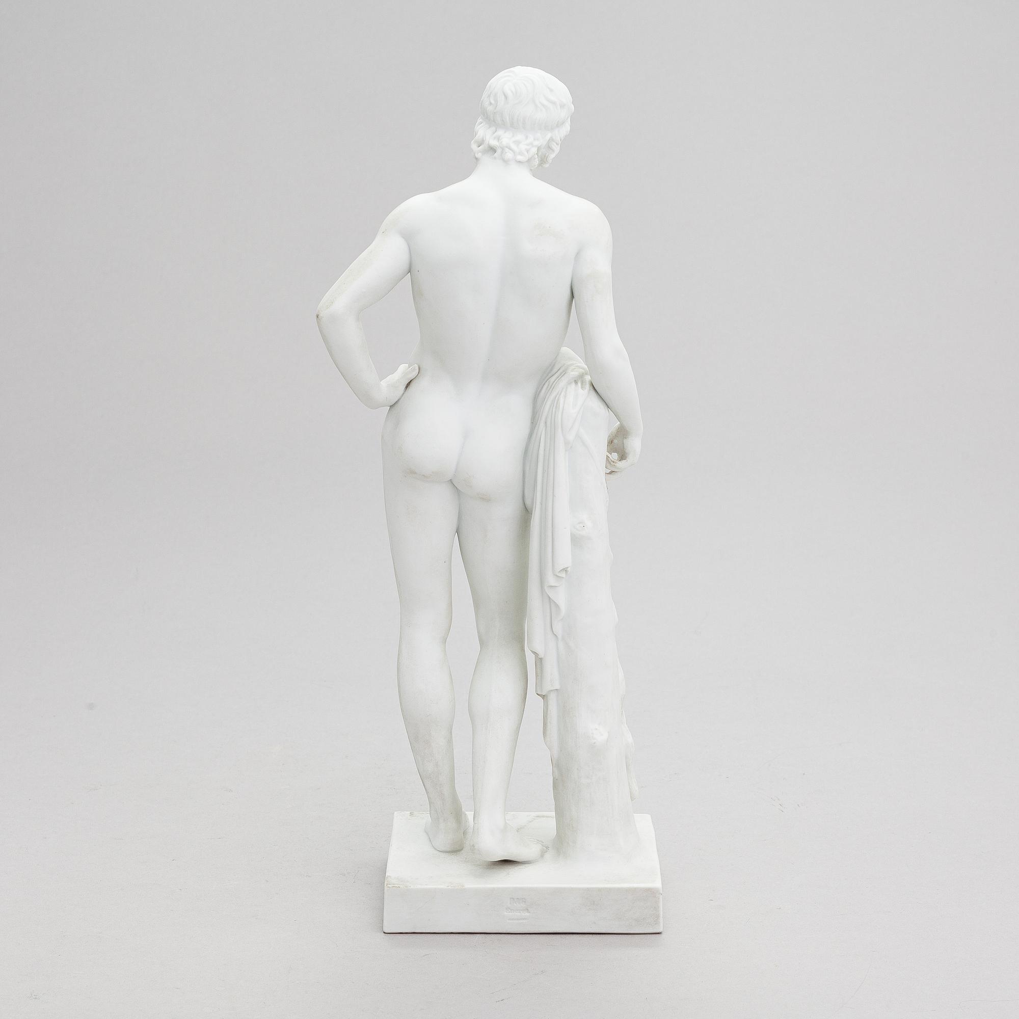 Bertel Thorvaldsen, efter. skulptur, "Adonis", Bing & Gröndahl, Danmark.