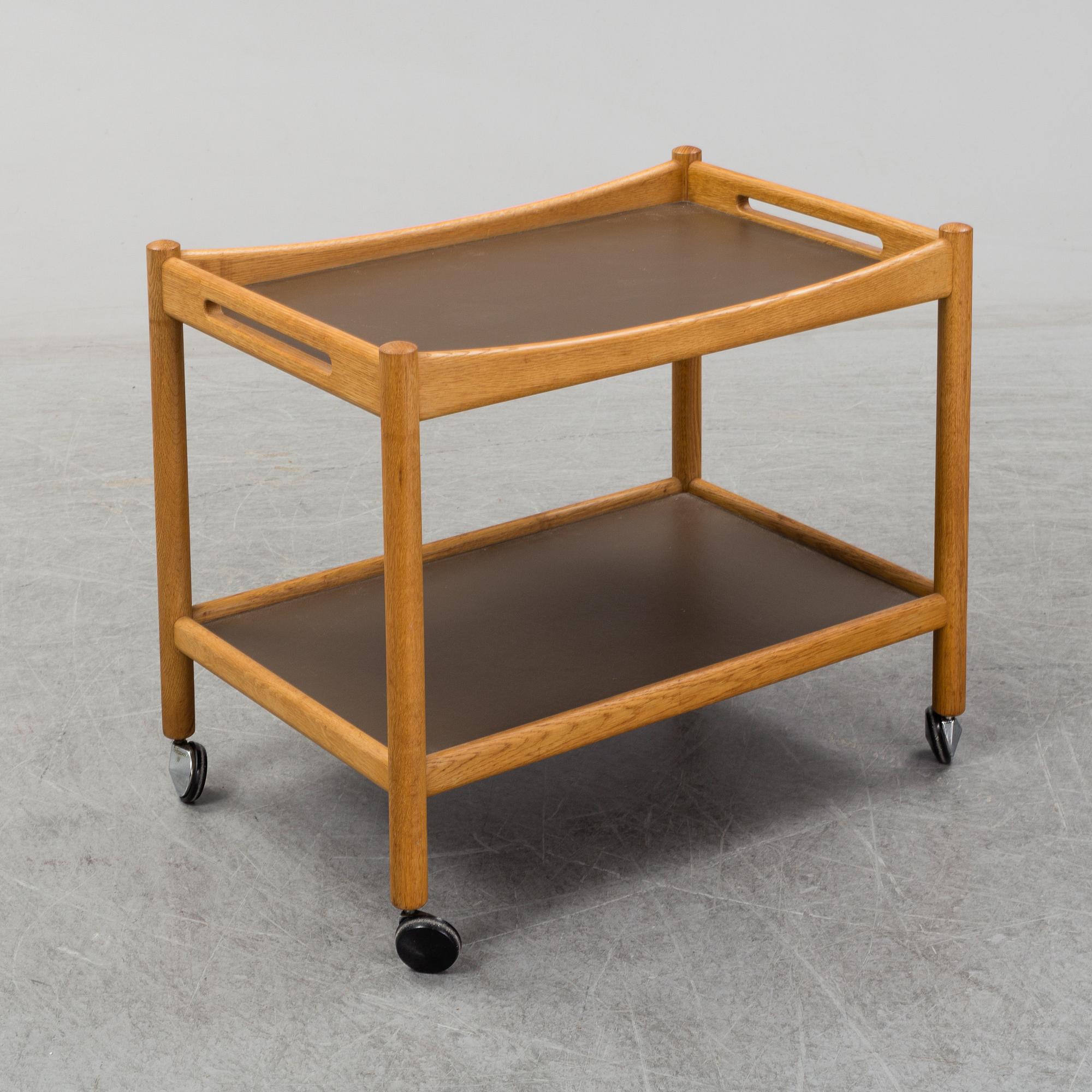 HANS J WEGNER, a oak serving trolley, Denmark.