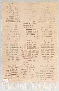 Laila Karttunen, a Finnish long-pile ryijy rug, for F. Wetterhoff Craft School. Ca. 167x116 cm. Design from the 1940s.