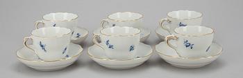 KOPPAR med FAT, 6 par, Meissen stämpel 1934-72.