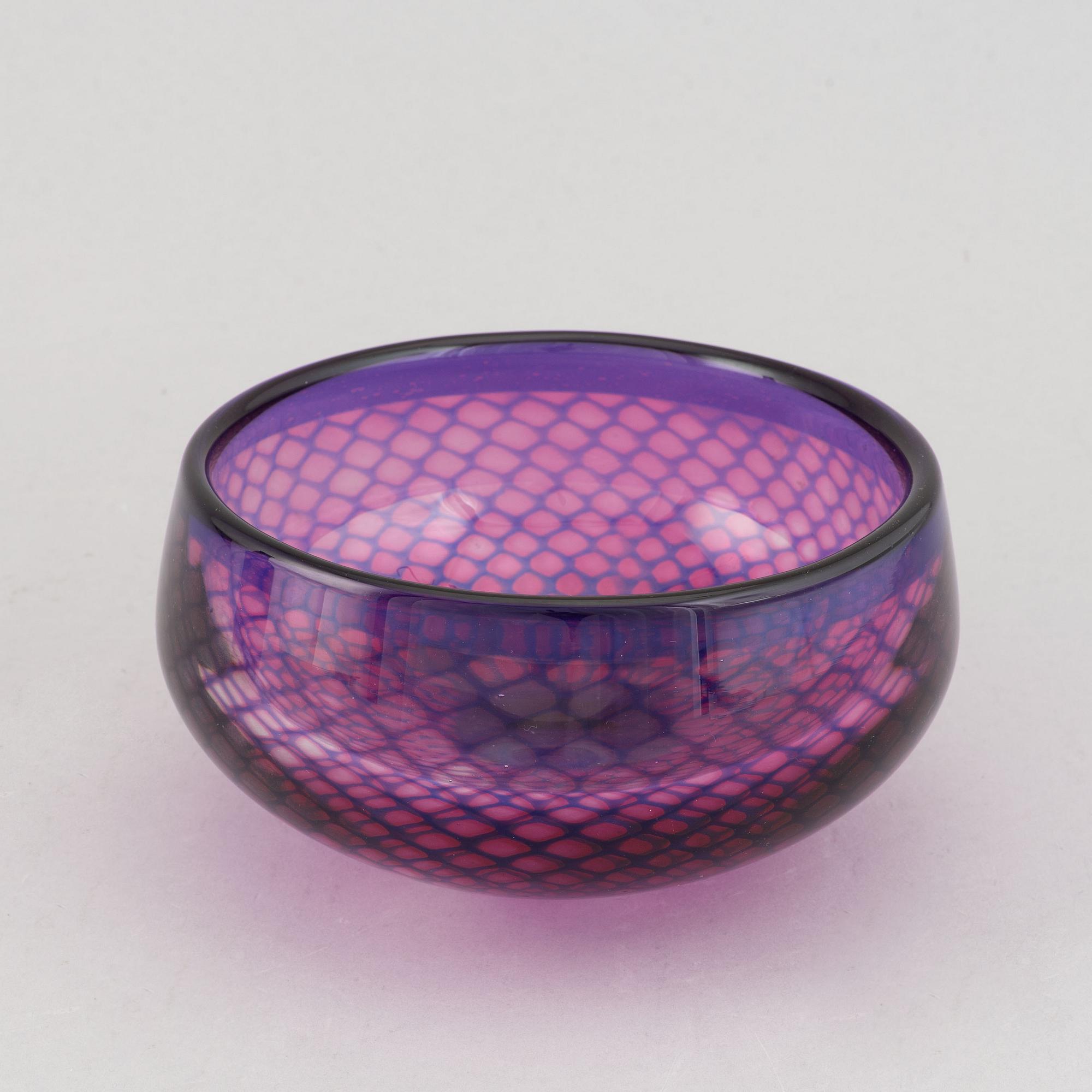 Sven Palmqvist, a signed glass vase and bowl, 'Kraka', Orrefors.