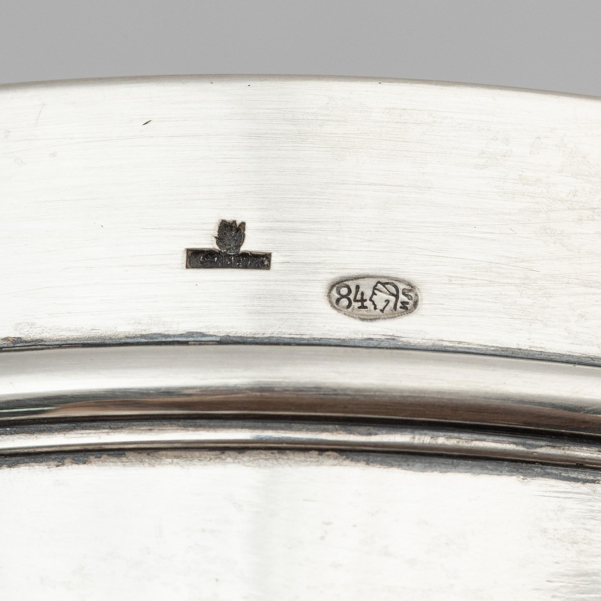 K. Fabergé, vas, silver, kontrollmästare Ivan Lebedkin, Moskva, Ryssland, tidigt 1900-tal.