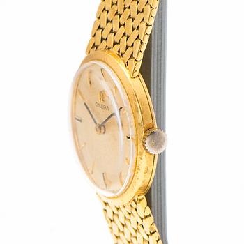 OMEGA ARMBANDSUR, 18K guld. 23 mm.