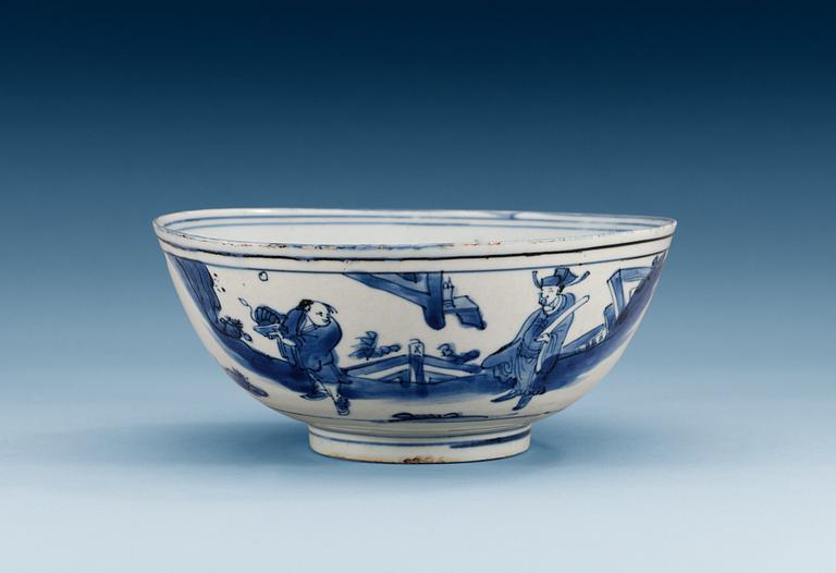A blue and white bowl, Ming dynasty, 17th Century with Chenghua´s mark.
