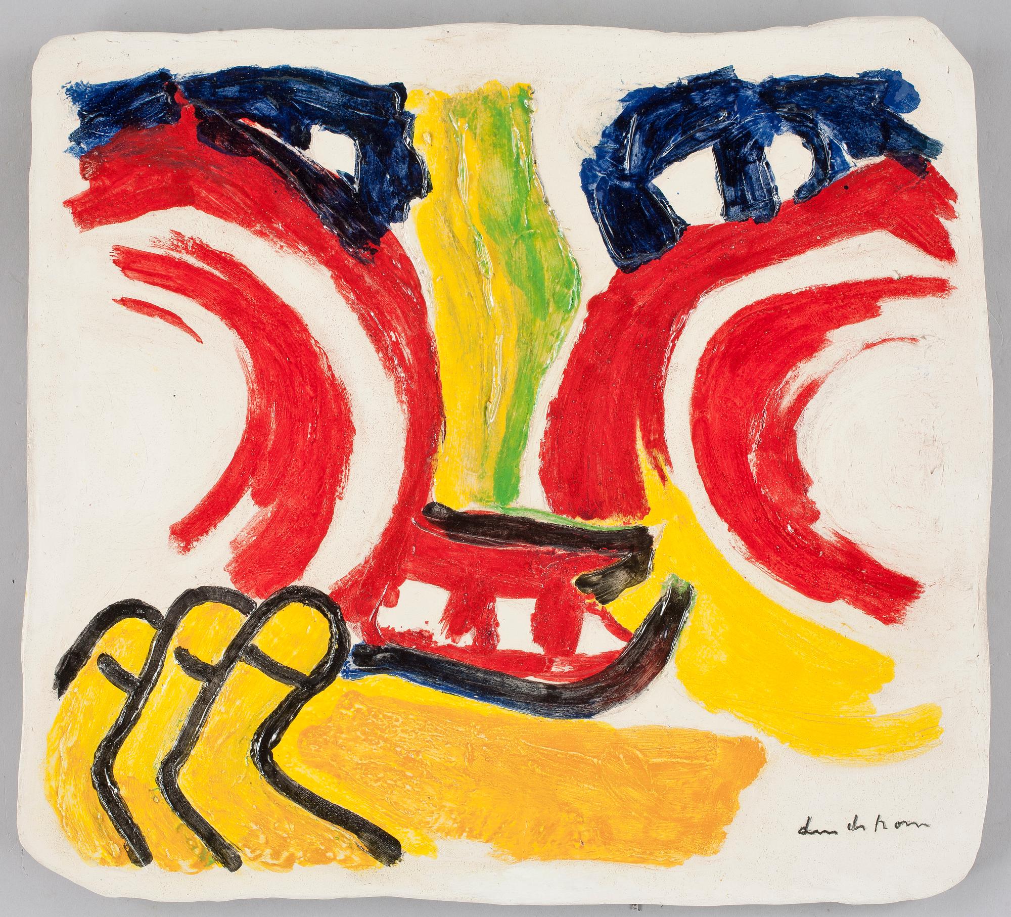 BENGT LINDSTRÖM, plakett, keramik. Sign. Gjutarstmpl La Tuilerie, Treigny. Numr EA 1/4.