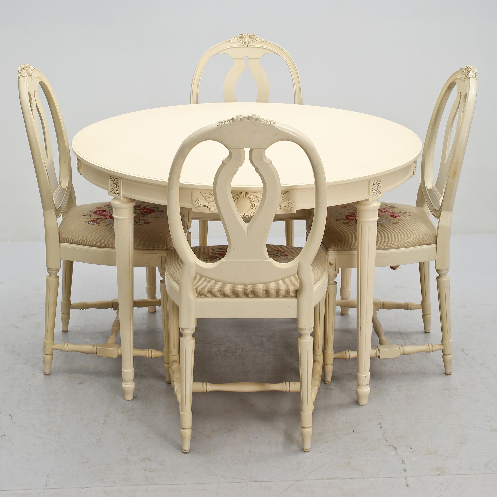 MATGRUPP, 5 delar, Gustaviansk stil, 1900-talets andra hälft.