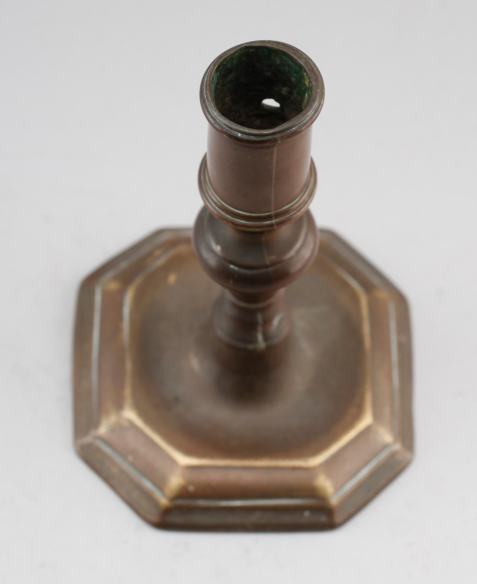 LJUSSTAKE, mässing, 1700-tal.