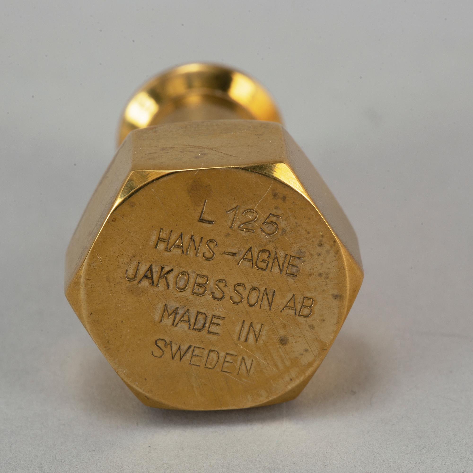 HANS-AGNE JAKOBSSON, ljusstakar, 16 st, "L-125" mässing, Markaryd.