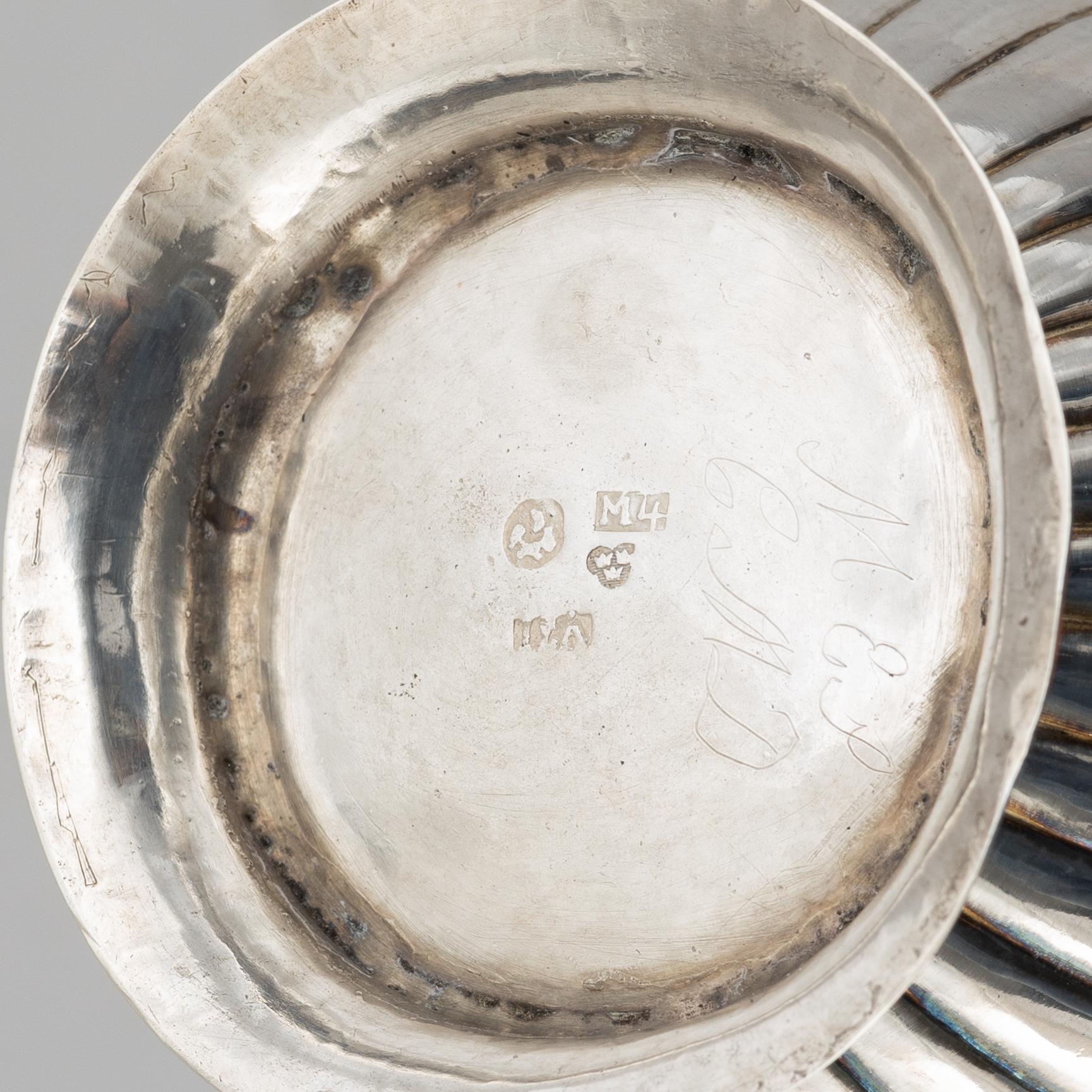 Johan Erik Åhlén, gräddkanna, silver, Sala 1842.