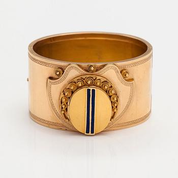An 18K gold and enamel bracelet. Olof Robert Lundgren, Turku 1859 or 1874.