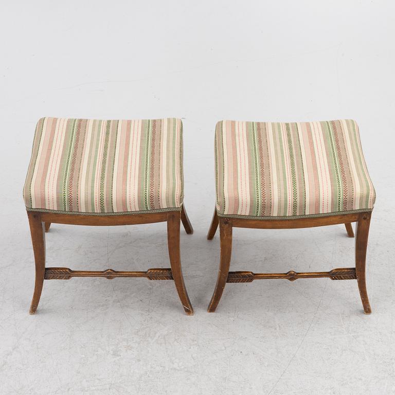 Stools, a pair, Empire, first half of the 19th century.
