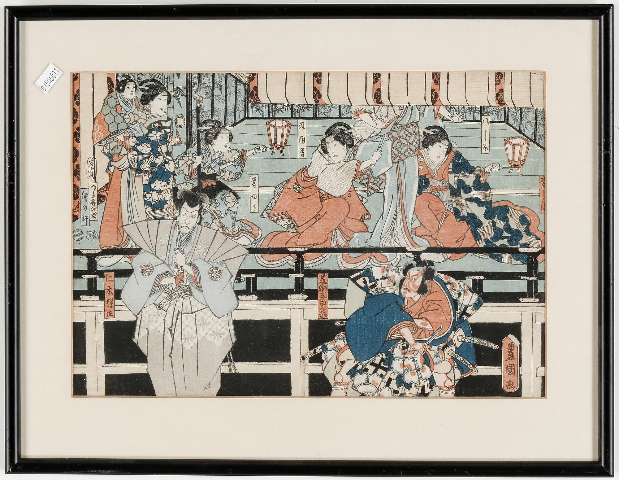 TRÄSNITT, 4 stycken, bland annat Utagawa Hiroshige, Japan, 18/1900-tal.