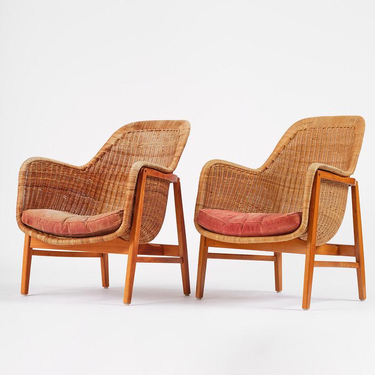 Scandinavian Modern, fåtöljer, ett par, 1950-tal.