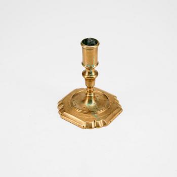 LJUSSTAKE, mässing, senbarock, 1700-talets mitt.