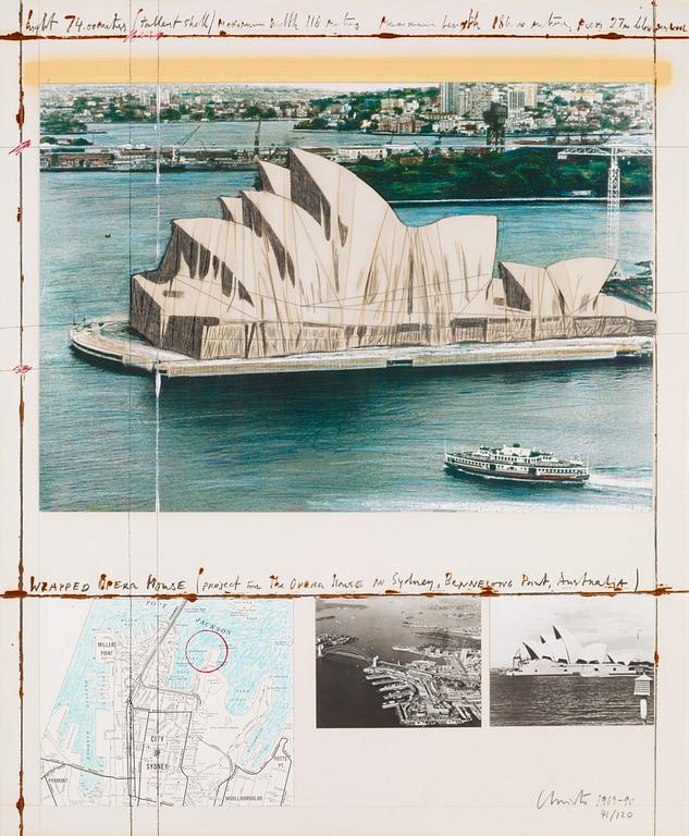 Christo & Jeanne-Claude, "Wrapped Opera House (Project for the Opera House in Sydney, Bennelong, Australia)".