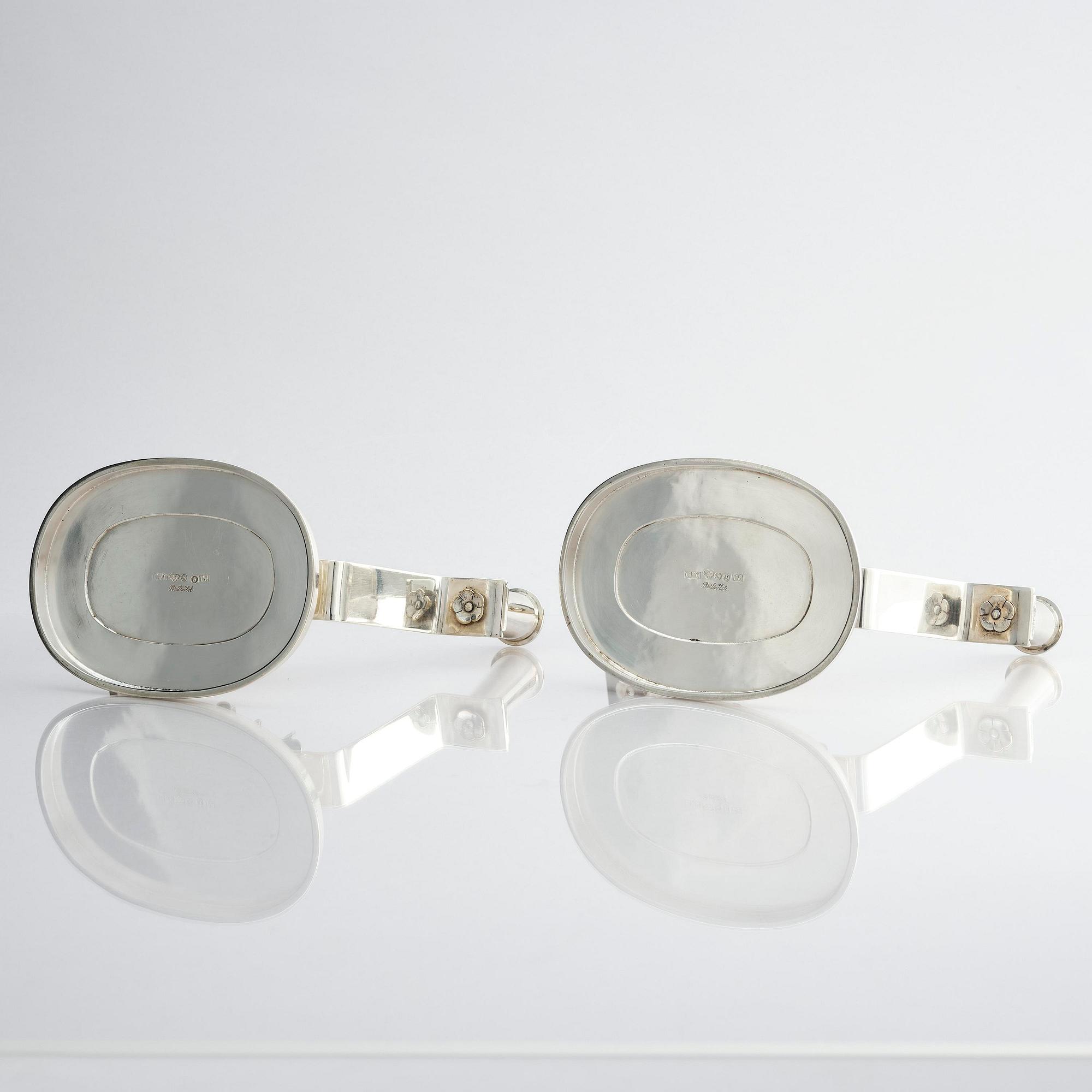 Carl Fredrik Carlman, a pair of silver candlesticks, design by Per Sköld, Stockholm, Sweden 1945.